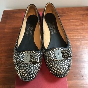 Salvatore Ferragamo Sayer Studded Flats size 9.5